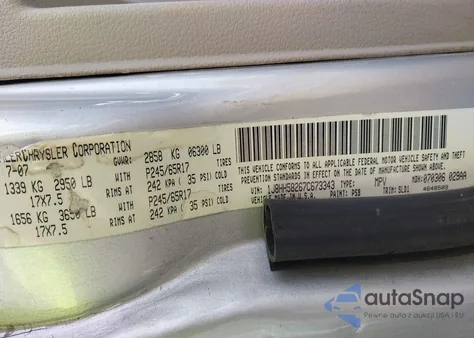 2007 Jeep Commander Limited from USA, damaged, VIN 1J8HH58267C673343